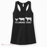 Funny Retro Grilling BBQ Smoker Chef Dad GiftI'd Smoke That Women's Tank Top thumb 0