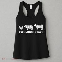 Funny Retro Grilling BBQ Smoker Chef Dad GiftI'd Smoke That Women's Tank Top thumb 3