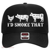 Funny Retro Grilling BBQ Smoker Chef Dad GiftI'd Smoke That Hat thumb 0