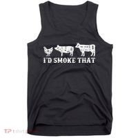 Funny Retro Grilling BBQ Smoker Chef Dad GiftI'd Smoke That Tank Top thumb 0