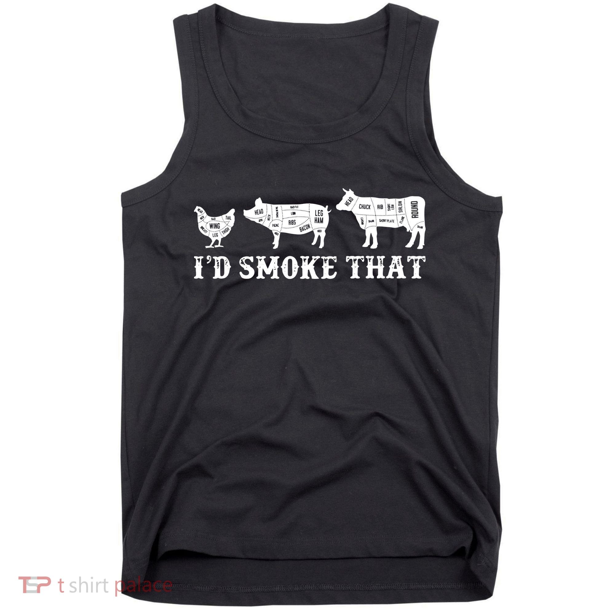 Funny Retro Grilling BBQ Smoker Chef Dad GiftI'd Smoke That Tank Top
