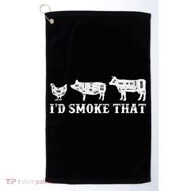 Funny Retro Grilling BBQ Smoker Chef Dad GiftI'd Smoke That Golf Towel
