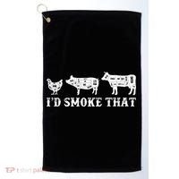 Funny Retro Grilling BBQ Smoker Chef Dad GiftI'd Smoke That Golf Towel thumb 0