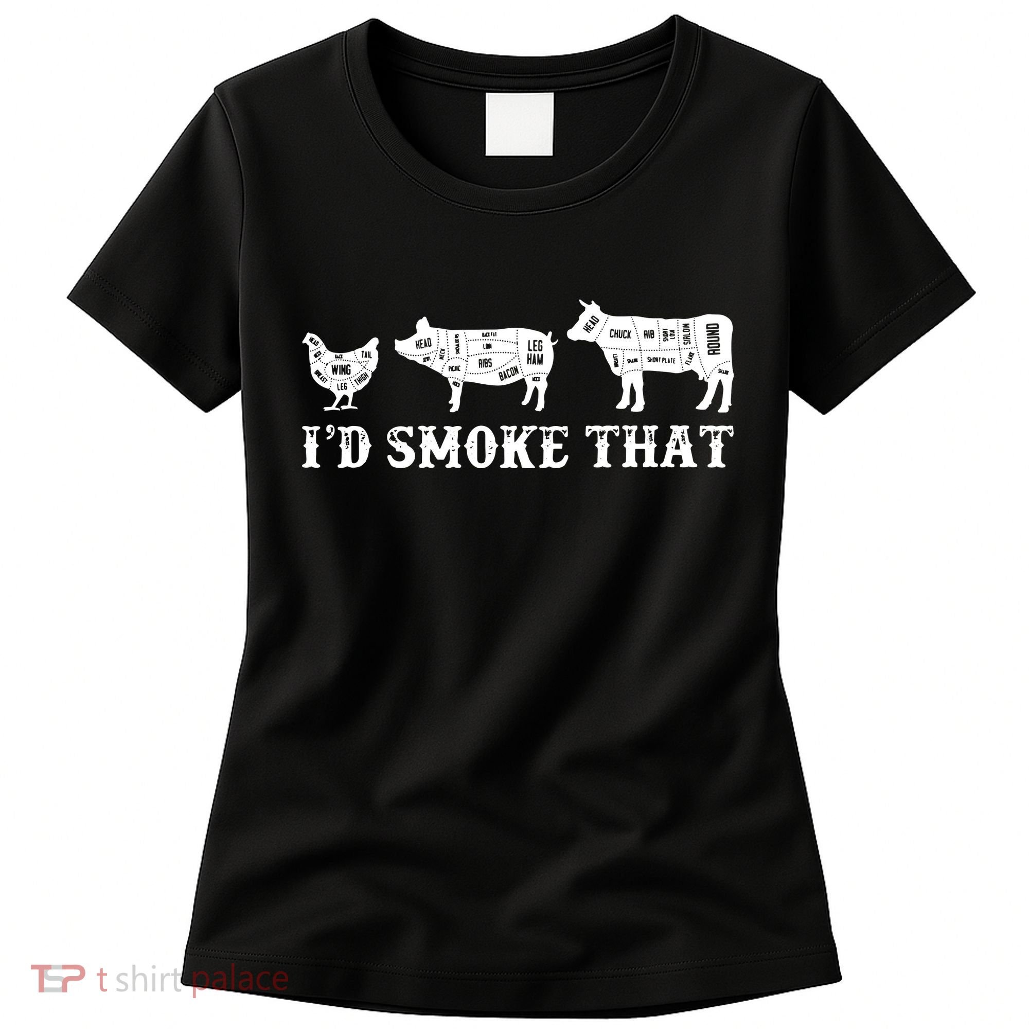 Funny Retro Grilling BBQ Smoker Chef Dad GiftI'd Smoke That Women's T-Shirt