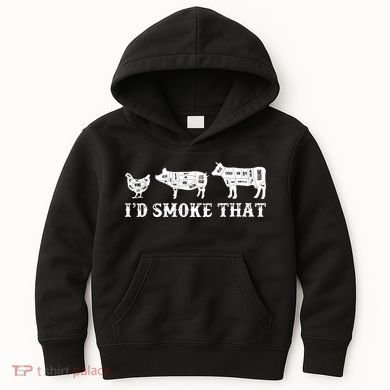 Funny Retro Grilling BBQ Smoker Chef Dad GiftI'd Smoke That Kids Hoodie