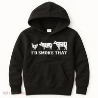 Funny Retro Grilling BBQ Smoker Chef Dad GiftI'd Smoke That Kids Hoodie thumb 0