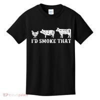 Funny Retro Grilling BBQ Smoker Chef Dad GiftI'd Smoke That Kids T-Shirt thumb 0