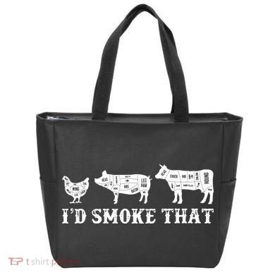 Funny Retro Grilling BBQ Smoker Chef Dad GiftI'd Smoke That Tote Bag