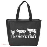 Funny Retro Grilling BBQ Smoker Chef Dad GiftI'd Smoke That Tote Bag thumb 0