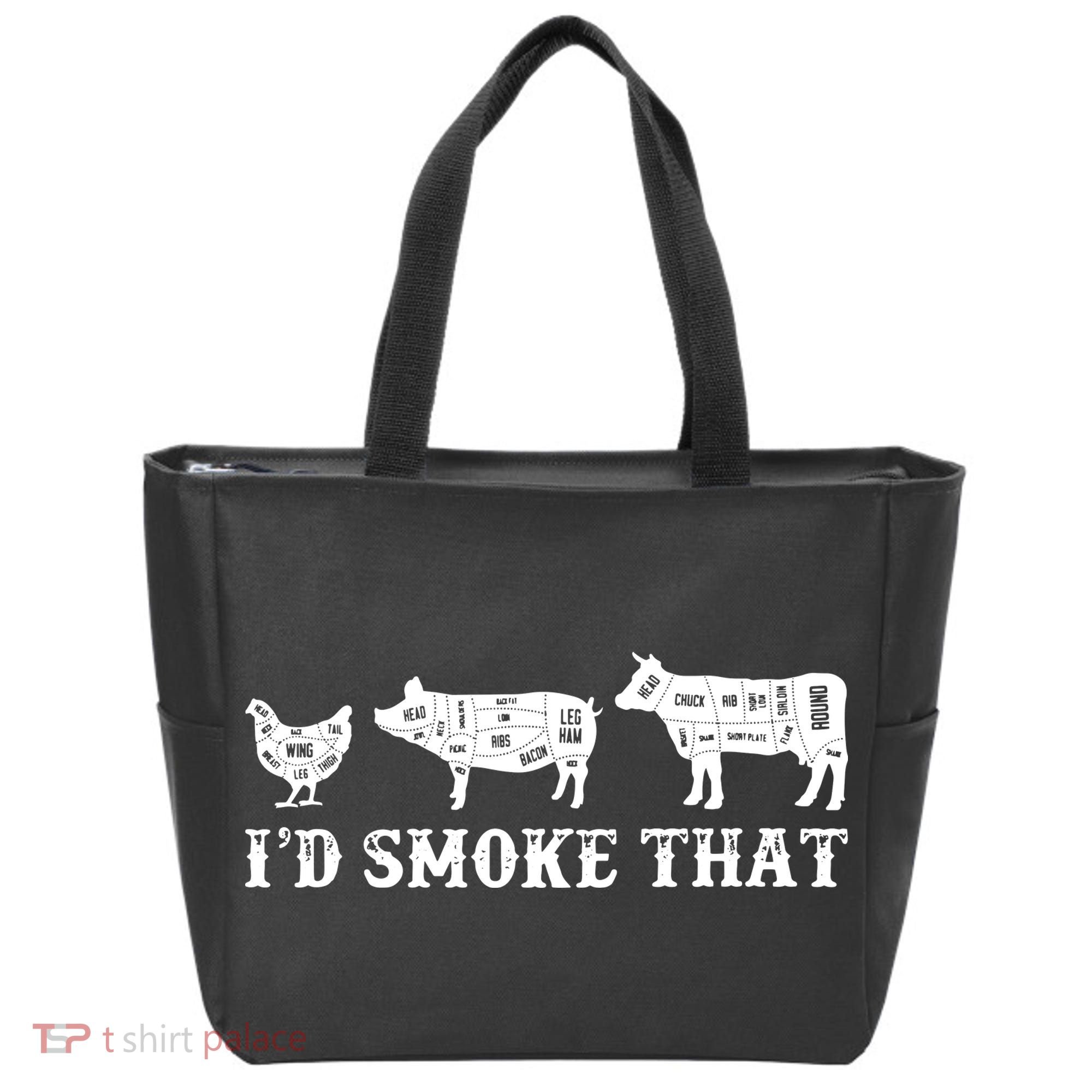 Funny Retro Grilling BBQ Smoker Chef Dad GiftI'd Smoke That Tote Bag