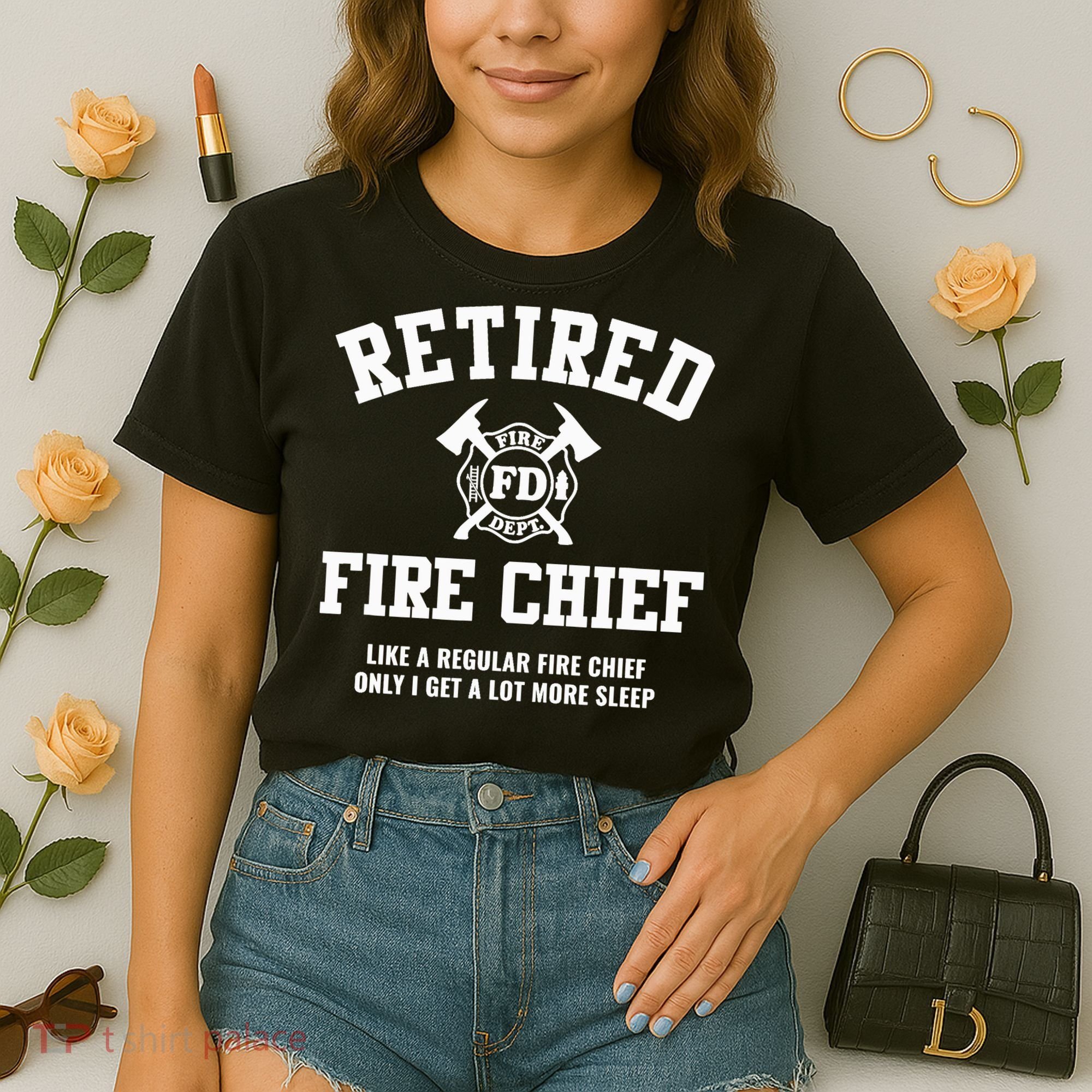 Firefighter Retirement Gifts Funny Retired Fire Chief Comfort Colors Boxy T-Shirt