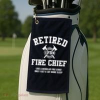 Firefighter Retirement Gifts Funny Retired Fire Chief Golf Towel thumb 2