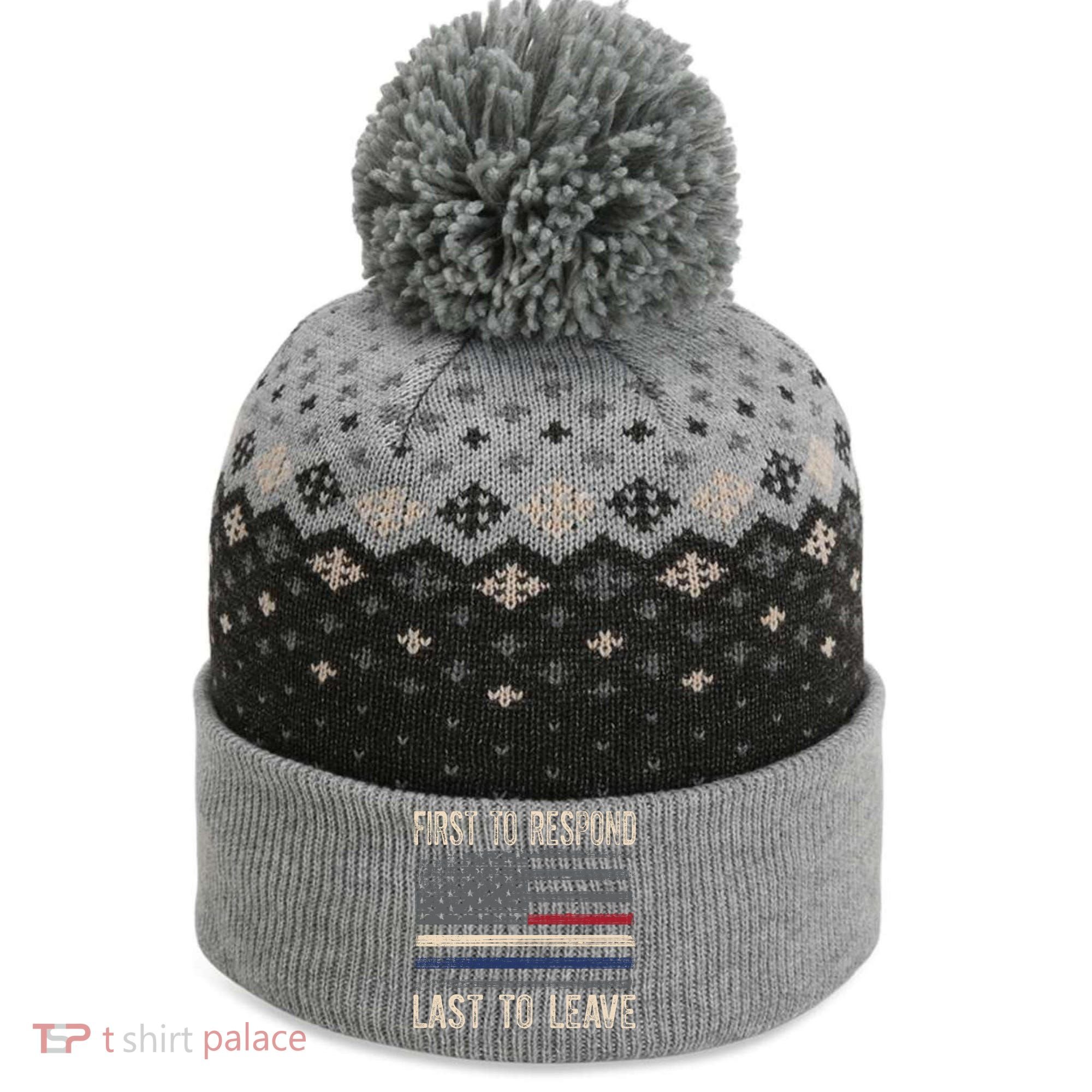 First Responders Great Giftpolice Military Firefighter Emt And Ems Gift The Baniff Cuffed Pom Beanie