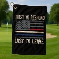 First Responders Great Giftpolice Military Firefighter Emt And Ems Gift Golf Towel thumb 1