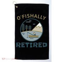 Fisherman Retirement Gift Officially O'fishally Retired Gift Golf Towel thumb 0