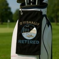 Fisherman Retirement Gift Officially O'fishally Retired Gift Golf Towel thumb 2