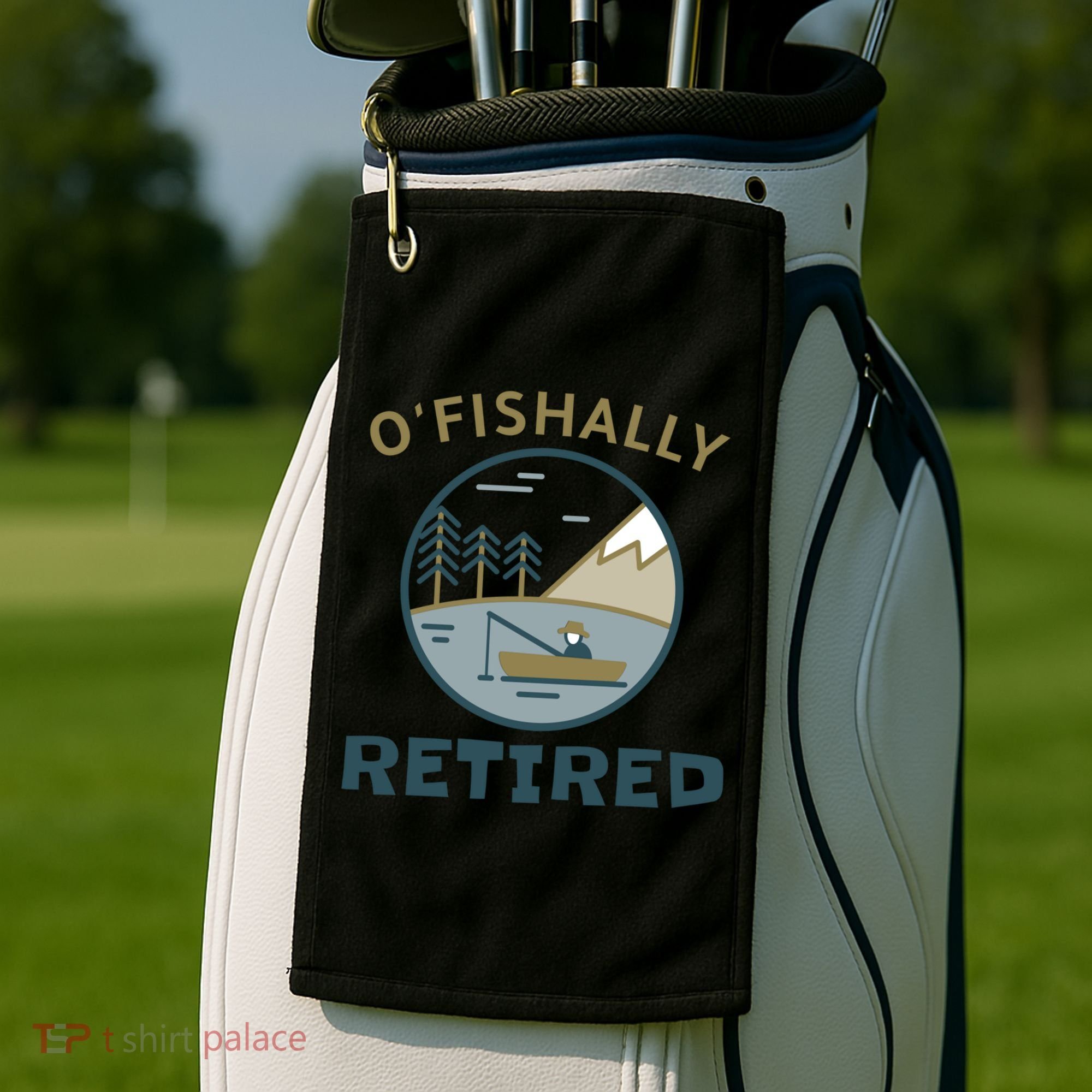 Fisherman Retirement Gift Officially O'fishally Retired Gift Golf Towel