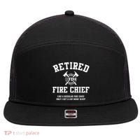 Firefighter Retirement Gifts Funny Retired Fire Chief 7 Panel Mesh Trucker Snapback Hat thumb 0