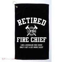 Firefighter Retirement Gifts Funny Retired Fire Chief Golf Towel thumb 0