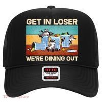 Funny Raccoons Get In Loser We're Dining Out Hat thumb 0