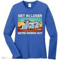 Funny Raccoons Get In Loser We're Dining Out Women's Long Sleeve Shirt thumb 0