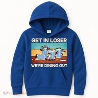 Funny Raccoons Get In Loser We're Dining Out Kids Hoodie thumb 0