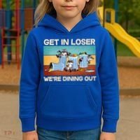 Funny Raccoons Get In Loser We're Dining Out Kids Hoodie thumb 3