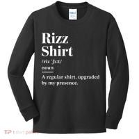 Funny Rizz Gen Z Gen Alpha Slang Charisma Meme Kids Long Sleeve Shirt thumb 0