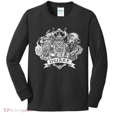 Fantasy Roleplaying Game Dwarf Kids Long Sleeve Shirt