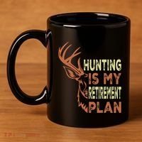 Funny Retirement Gifts For Hunting Is My Retirement Plan 11oz C Handle Ceramic Mug thumb 4