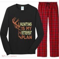 Funny Retirement Gifts For Hunting Is My Retirement Plan Long Sleeve Pajama Set thumb 0