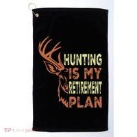 Funny Retirement Gifts For Hunting Is My Retirement Plan Golf Towel thumb 0