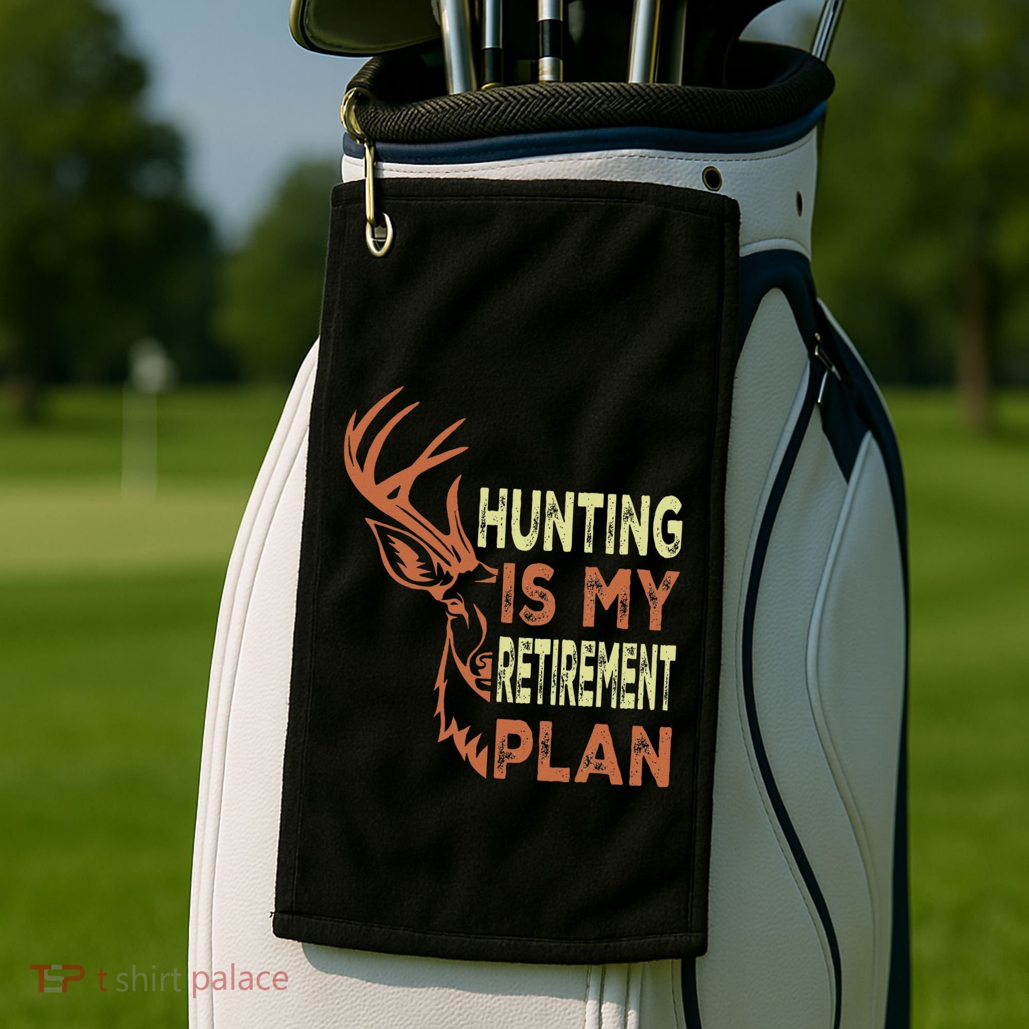 Funny Retirement Gifts For Hunting Is My Retirement Plan Golf Towel