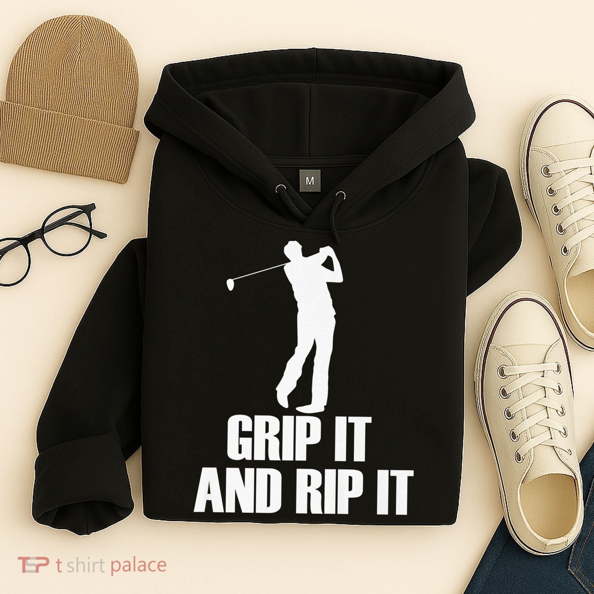 Funny Retro Grip and Rip It Disc Golf Hoodie