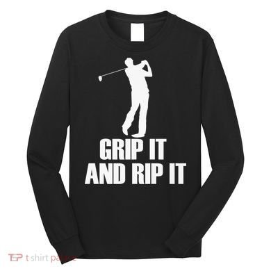 Funny Retro Grip and Rip It Disc Golf Long Sleeve Shirt