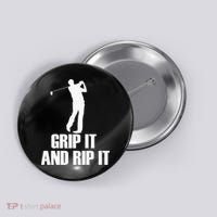 Funny Retro Grip and Rip It Disc Golf Button thumb 0
