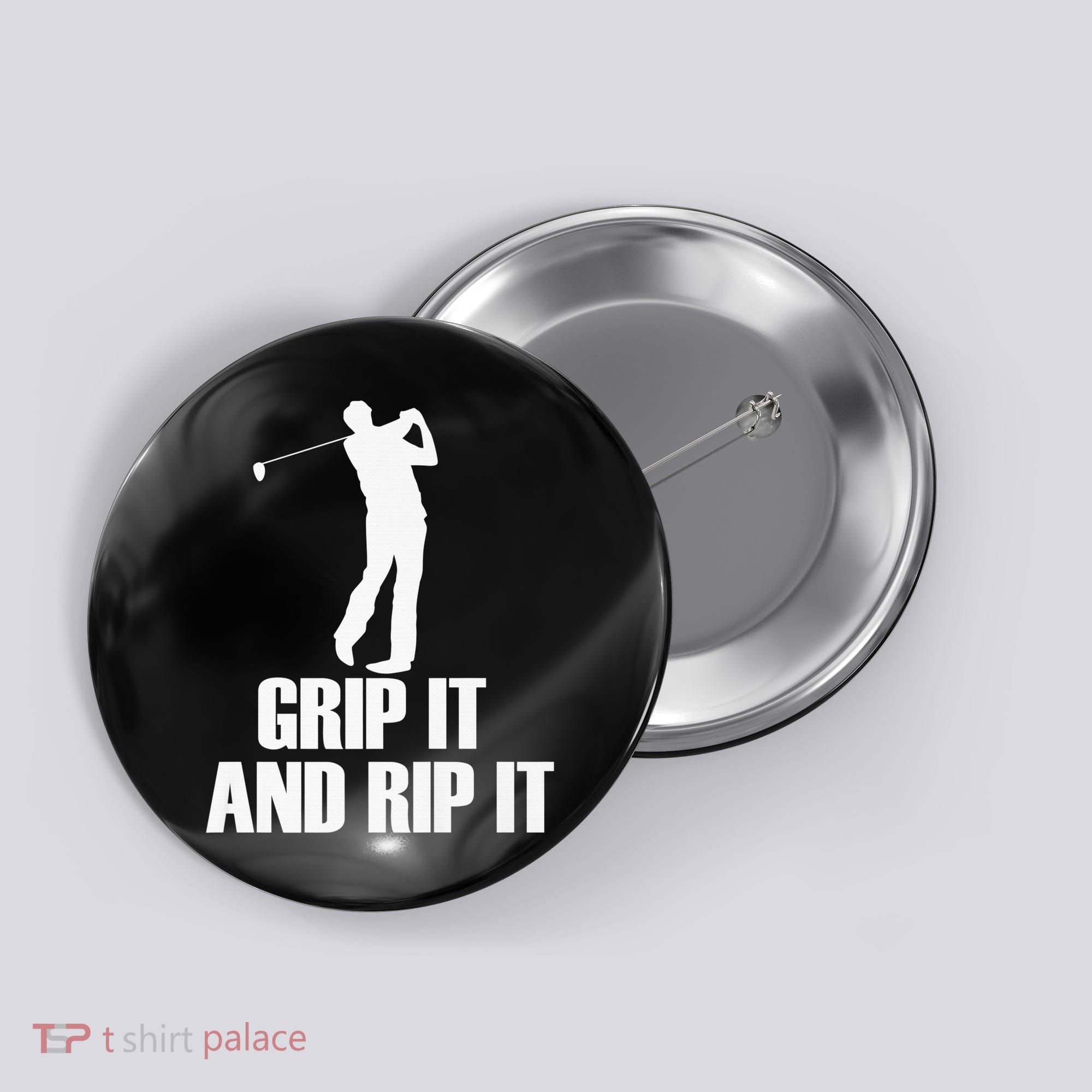 Funny Retro Grip and Rip It Disc Golf Button