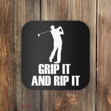 Funny Retro Grip and Rip It Disc Golf Coaster