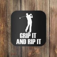 Funny Retro Grip and Rip It Disc Golf Coaster thumb 0