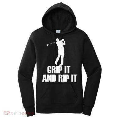 Funny Retro Grip and Rip It Disc Golf Women's Hoodie