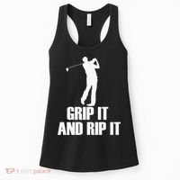 Funny Retro Grip and Rip It Disc Golf Women's Tank Top thumb 0