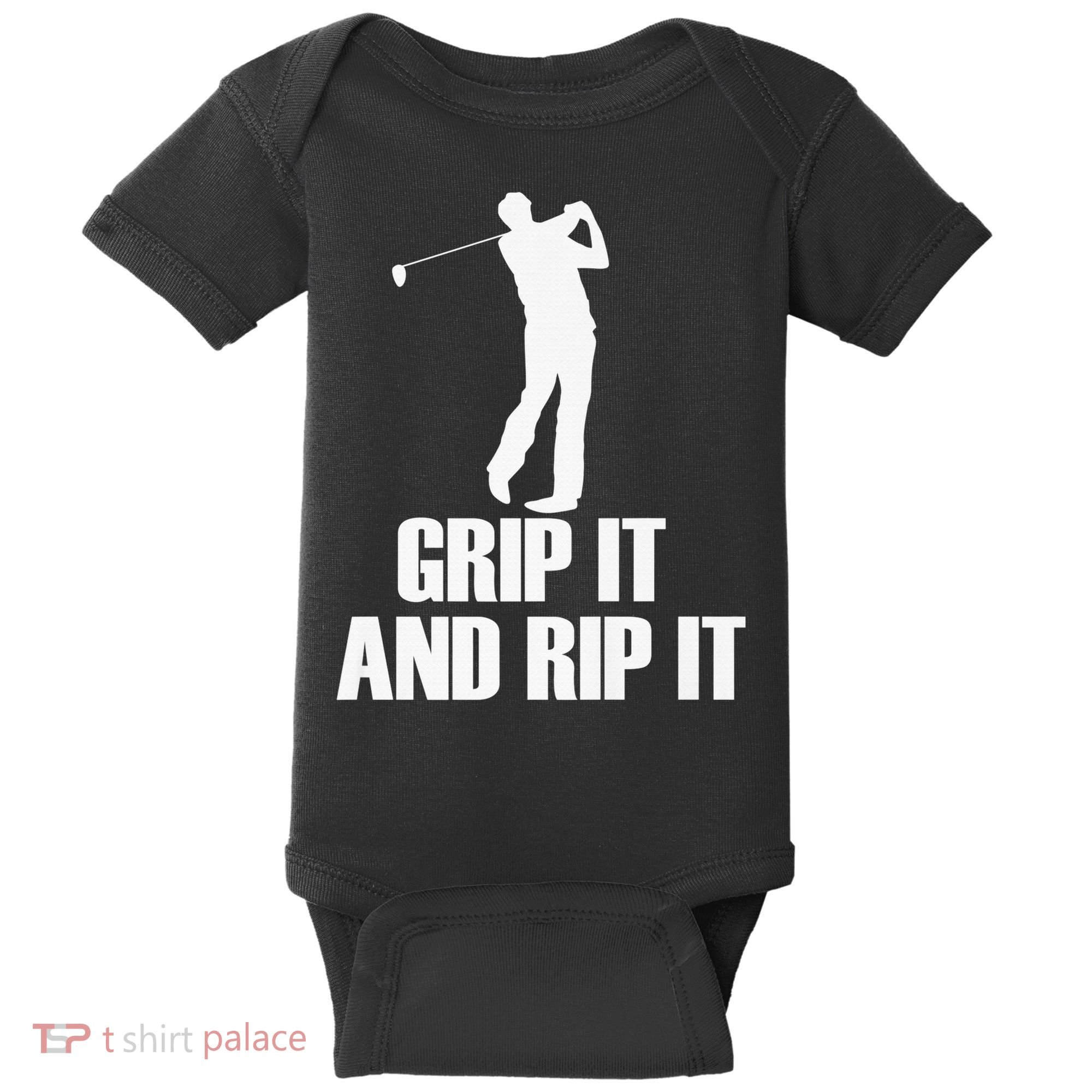 Funny Retro Grip and Rip It Disc Golf Baby Bodysuit