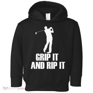 Funny Retro Grip and Rip It Disc Golf Toddler Hoodie