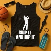 Funny Retro Grip and Rip It Disc Golf Tank Top thumb 4