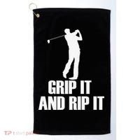Funny Retro Grip and Rip It Disc Golf Golf Towel thumb 0