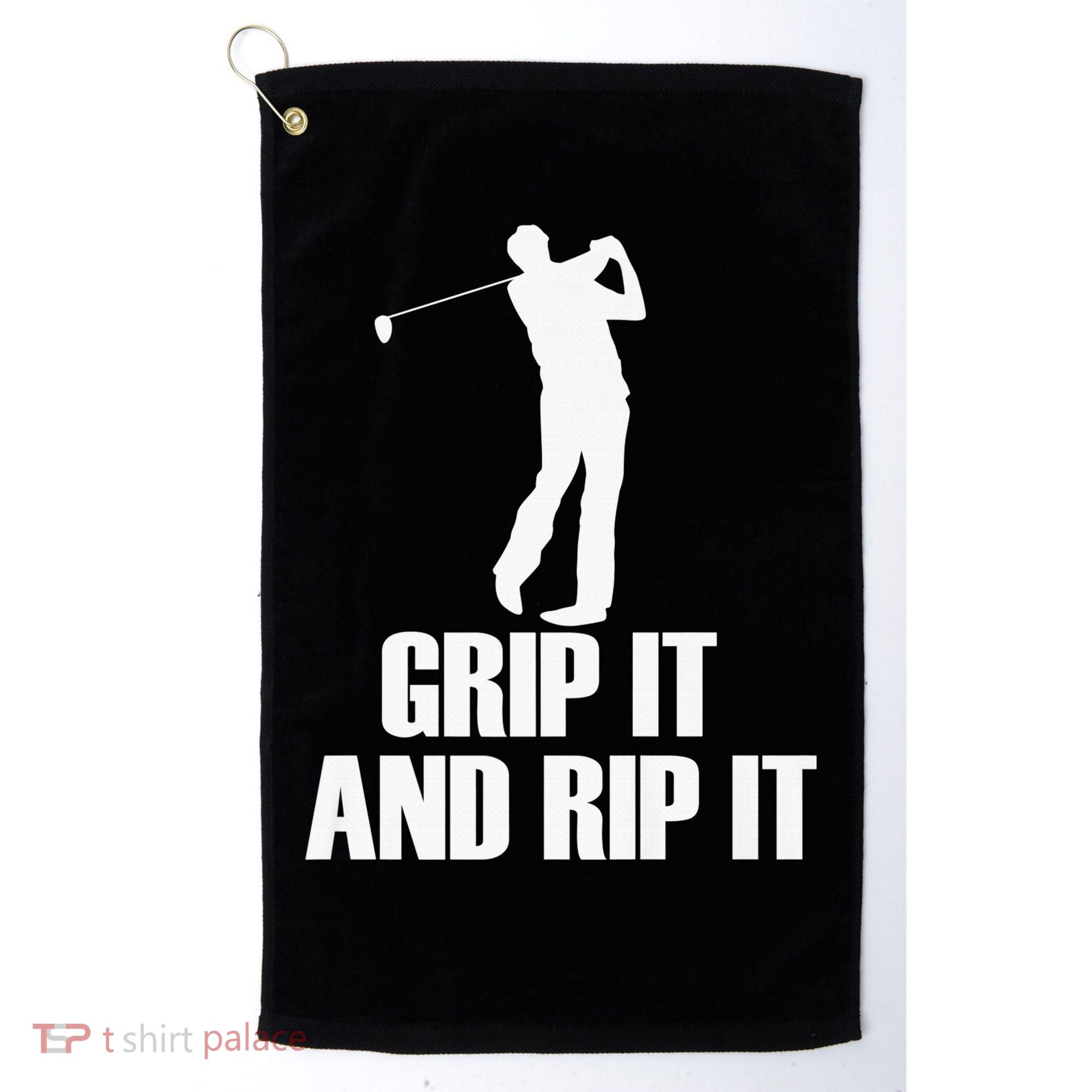 Funny Retro Grip and Rip It Disc Golf Golf Towel