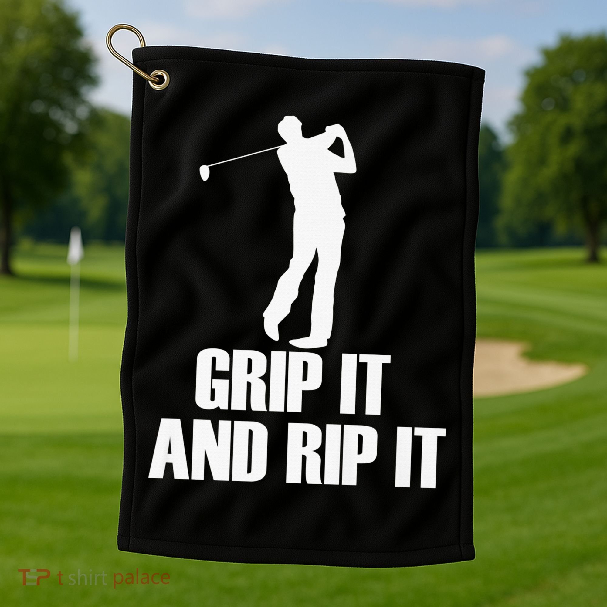 Funny Retro Grip and Rip It Disc Golf Golf Towel
