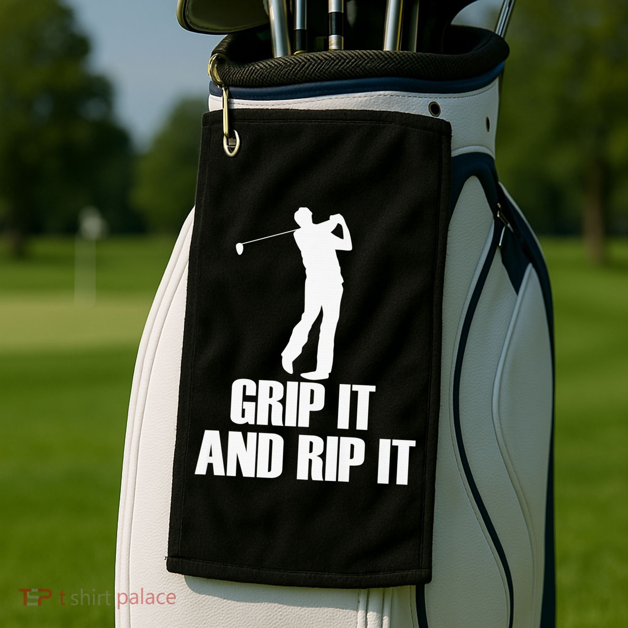 Funny Retro Grip and Rip It Disc Golf Golf Towel