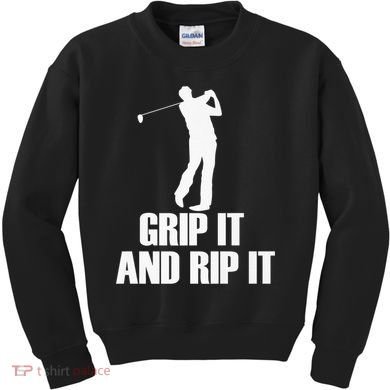 Funny Retro Grip and Rip It Disc Golf Kids Sweatshirt