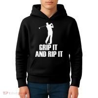 Funny Retro Grip and Rip It Disc Golf Kids Hoodie thumb 4